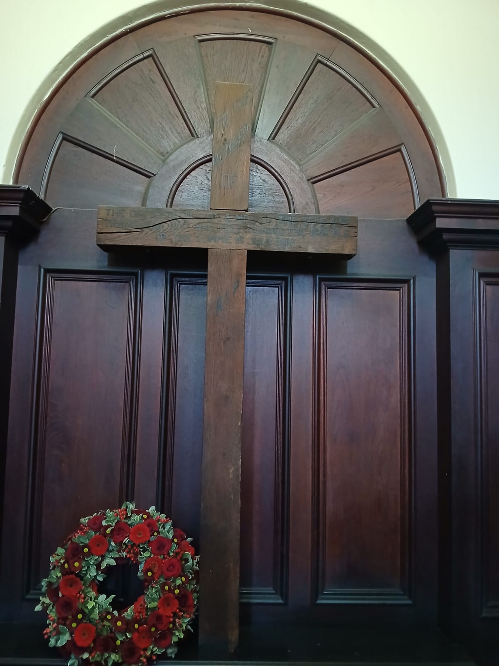 Delville Wood Cross and wreath Chapel