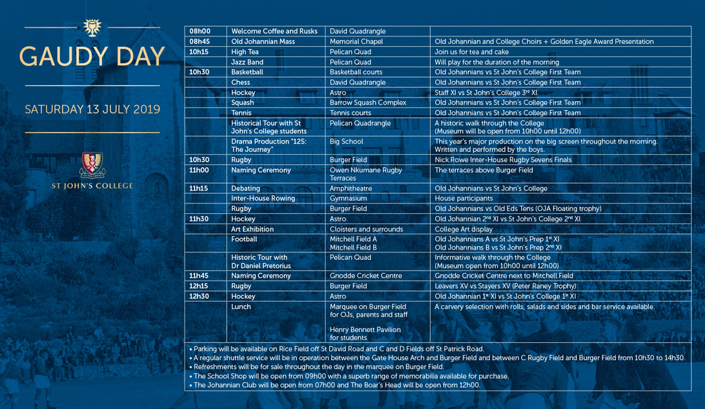 Gaudy Day Programme 2019